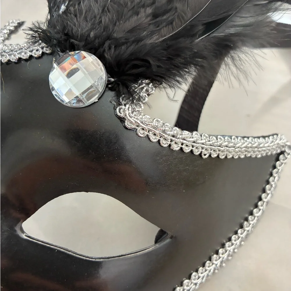 Elegant Black and Silver Masquerade Mask